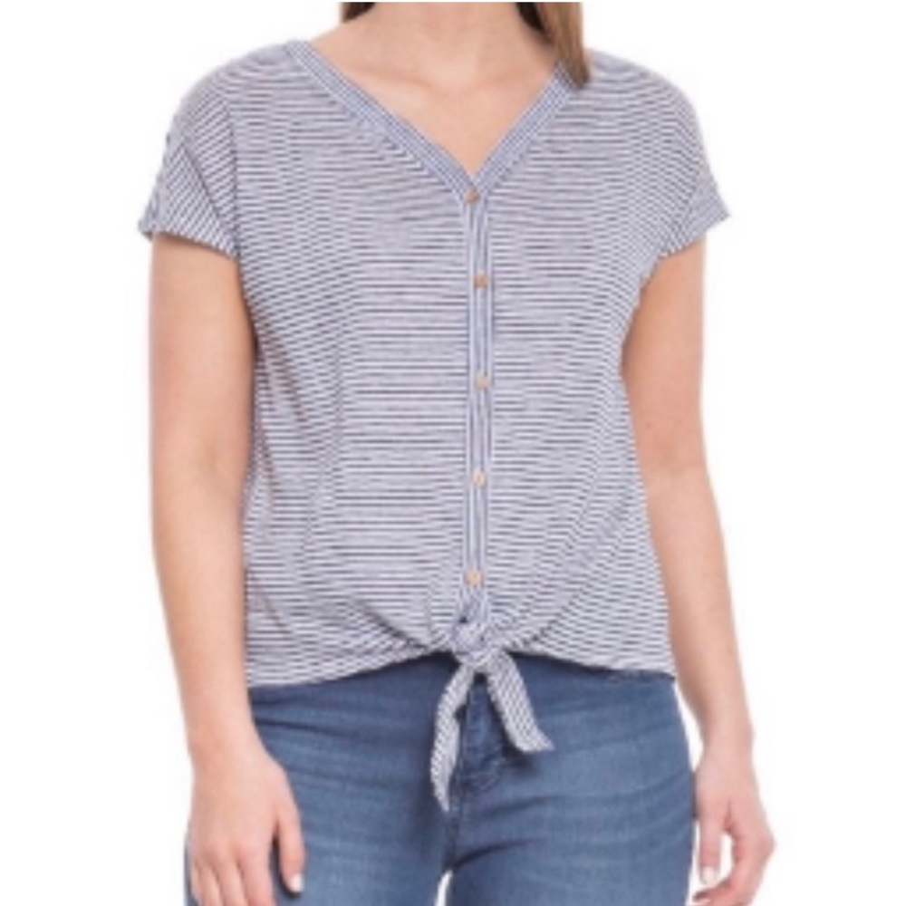 Rachel Zoe Button Up/Tie V-neck T-shirt. XL